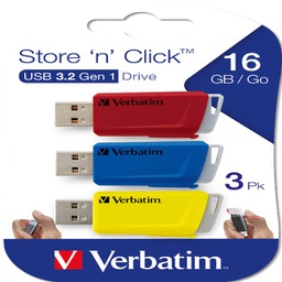 [VERB49306] Verbatim USB 3.2 Gen 1Drive 3x16GB Rosso/Blu/Giallo