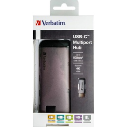 [VERB49142] Verbatim USB-C ADAPTER USB 3.1 G1 / USB 3.0 X 3 / HDMI / SDHC / MICRO SDHC / R