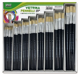 [56883] VETRINETTA 168 PENNELLI PUNTA PIATTA pura setola SERIE 577 LEBEZ