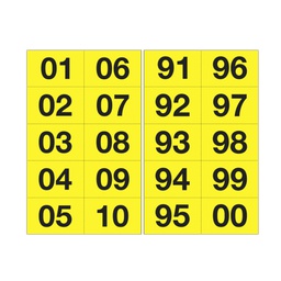 [101841] Kit numeri adesivi da 01 a 99 nero/giallo 44x34mm
