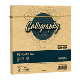 [100414] 25 buste Calligraphy Pergamena 170x170mm 90gr oro 03 Favini
