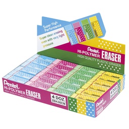 [80890] Display 48 mini gomme HI Polymer colori assortiti Pentel