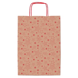 [99108] Shopper natale stelline rosse 36x12x41cm Sadoch