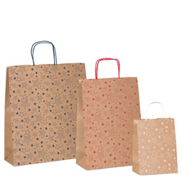 [99110] Shopper natale stelline colori assortiti 26x12x36cm Sadoch
