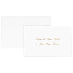 [99120] Biglietto Natale semplice c/busta e stampa in oro 9x14cm bianco Sadoch