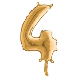 [99144] Palloncino in mylar h.36cm numero ''4'' oro Big Party