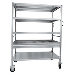 [99062] Carrello da lavoro 4 piani con vaschetta zincato