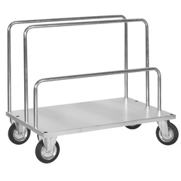 [99072] Carrello a pianale per carichi lunghi c/ 2 barre alte e 1 bassa 120x80x64/104cm