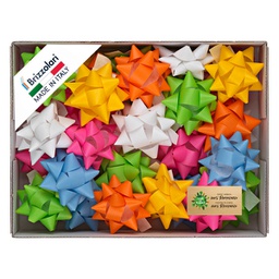 [99260] 100 stelle nastro similpaper 15mmxD6,5cm colori assortiti primavera Brizzolari