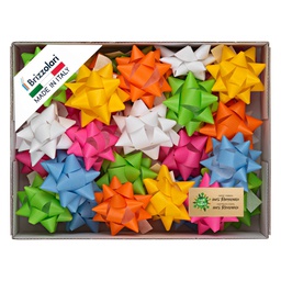 [99260] 100 stelle nastro similpaper 15mmxD6,5cm colori assortiti primavera Brizzolari