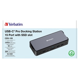 [VERB32173] Verbatim USB-C Pro Docking Station 15 Port with SSD slot CDS-15S