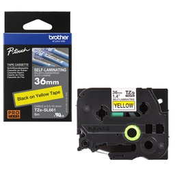 [BROTZESL661] Brother nastro Laminato da 36mm Nero/Giallo (8m adatto a etichettatura di cavi