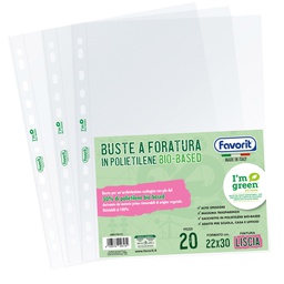 [100217] Conf 20 buste forate22X30 PE I'm green Bio-Based liscio superior Favorit