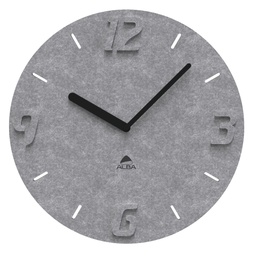 [100605] Orologio da parete PET effetto 3D D30cm grigio Alba