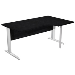 [100843] Scrivania Compact Destro 160x60/80/100cm NERO VENATO/GRIGIO ALL. Easy