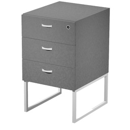 [100940] CASSETTIERA 3 CASS. ANTRACITE con supporto metal BIANCO - ESSENCE