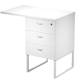 [100944] CASSETTIERA 3 CASS. BIANCO con supporto metal BIANCO e top - ESSENCE