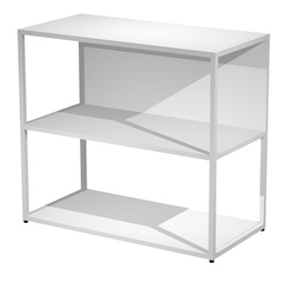 [100956] LIBRERIA bassa a giorno 90x44cm - H80cm BIANCO - gamba bianco ESSENCE