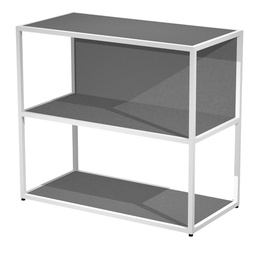 [100958] LIBRERIA bassa a giorno 90x44cm - H80cm ANTRACITE - gamba bianco ESSENCE