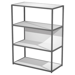 [100959] LIBRERIA media a giorno 90x44cm - H119cm BIANCO - gamba antracite ESSENCE