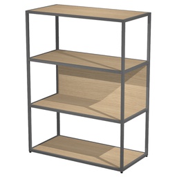 [100960] LIBRERIA media a giorno 90x44cm - H119cm ROVERE - gamba antracite ESSENCE