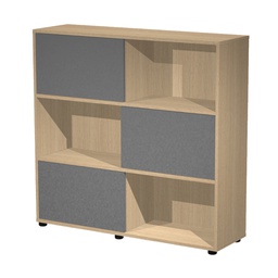 [101009] LIBRERIA media 3 ante scorrevoli struttura rovere / ante antracite ESSENCE