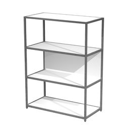 [101044] LIBRERIA 4 ripiani 90x44H122cm con struttura metal ANTRACITE- BIANCO Modular