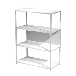 [101047] LIBRERIA 4 ripiani 90x44H122cm con struttura metal BIANCO - BIANCO Modular