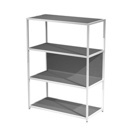 [101049] LIBRERIA 4 ripiani 90x44H122cm con struttura metal BIANCO - ANTRACITE Modular