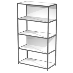 [101050] LIBRERIA 5 ripiani 90x44H161cm con struttura metal ANTRACITE - BIANCO Modular