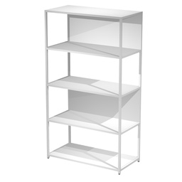 [101053] LIBRERIA 5 ripiani 90x44H161cm con struttura metal BIANCO - BIANCO Modular