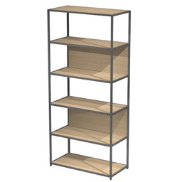 [101057] LIBRERIA 6 ripiani 90x44H200cm con struttura metal ANTRAC.- ROVERE Modular