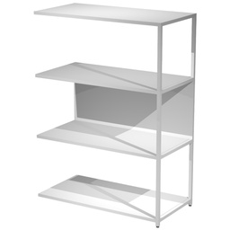 [101065] MODULO AGGIUNTIVO libreria Modular 90x44H122cm con struttura BIANCO - BIANCO