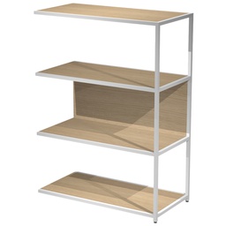 [101066] MODULO AGGIUNTIVO libreria Modular 90x44H122cm con struttura BIANCO - ROVERE