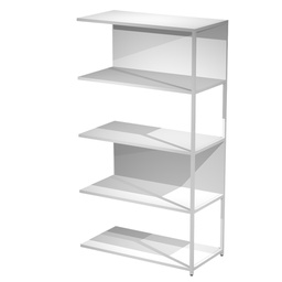 [101071] MODULO AGGIUNTIVO libreria Modular 90x44H161cm con struttura BIANCO - BIANCO