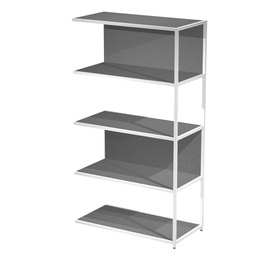 [101073] MODULO AGGIUNTIVO libreria Modular 90x44H161cm con struttura BIANCO - ANTRACITE