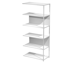 [101077] MODULO AGGIUNTIVO libreria Modular 90x44H200cm con struttura BIANCO - BIANCO