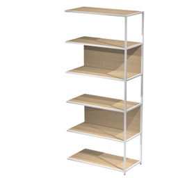 [101078] MODULO AGGIUNTIVO libreria Modular 90x44H200cm con struttura BIANCO - ROVERE