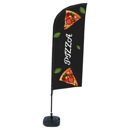 [101089] Bandiera a vela PIZZA con base riempibile