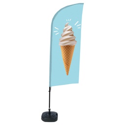 [101090] Bandiera a vela GELATO con base riempibile