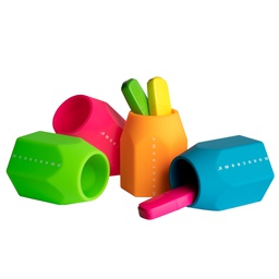 [101822] Portapenne in silicone soft touch 95x75x70mm colori fluo Monocromo Pigna