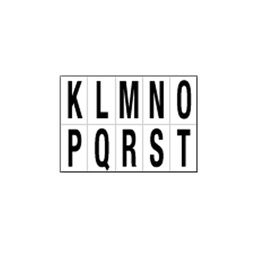 [101830] Foglio con 10 lettere autoadesive da K a T nero/bianco 56x99mm