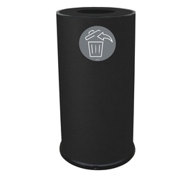[102083] Contenitore tondo 1 scomparto 70L in acciaio nero Stilcasa