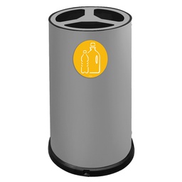 [102094] Contenitore tondo 3 scomparti 100L in acciaio grigio Stilcasa