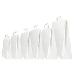 [87707] SCATOLA 300 SHOPPERS 26x11x35CM BIANCO NEUTRO PIATTINA