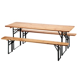 [98832] Set birra rettangolare pieghevole legno - set 3 elementi