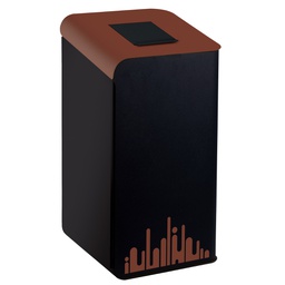 [99806] Gettacarte Rubik Evo Marrone 80Lt con sportello per la raccolta differenziata