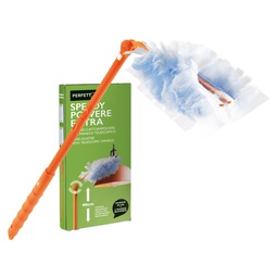 [99819] Piumino speedy polvere manico allung.+ 2 ricambi Perfetto