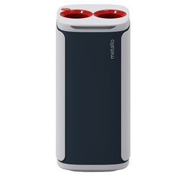 [99854] Contenitore per raccolta differenziata Wastee rosso/metallo Kobra