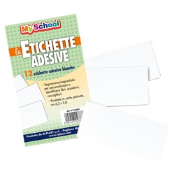 [100056] Bustina 12 etichette segnanomi 6,3x2,8cm bianco Ri.Plast